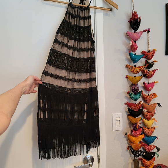 Bebe Fringe and Lace Flapper-esque Dress - Picture 9 of 12